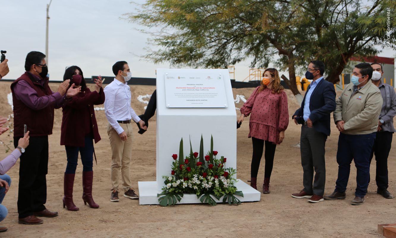 Groundbreaking ceremony for the Guadalupe Victoria artificial wetland in Mexicali.