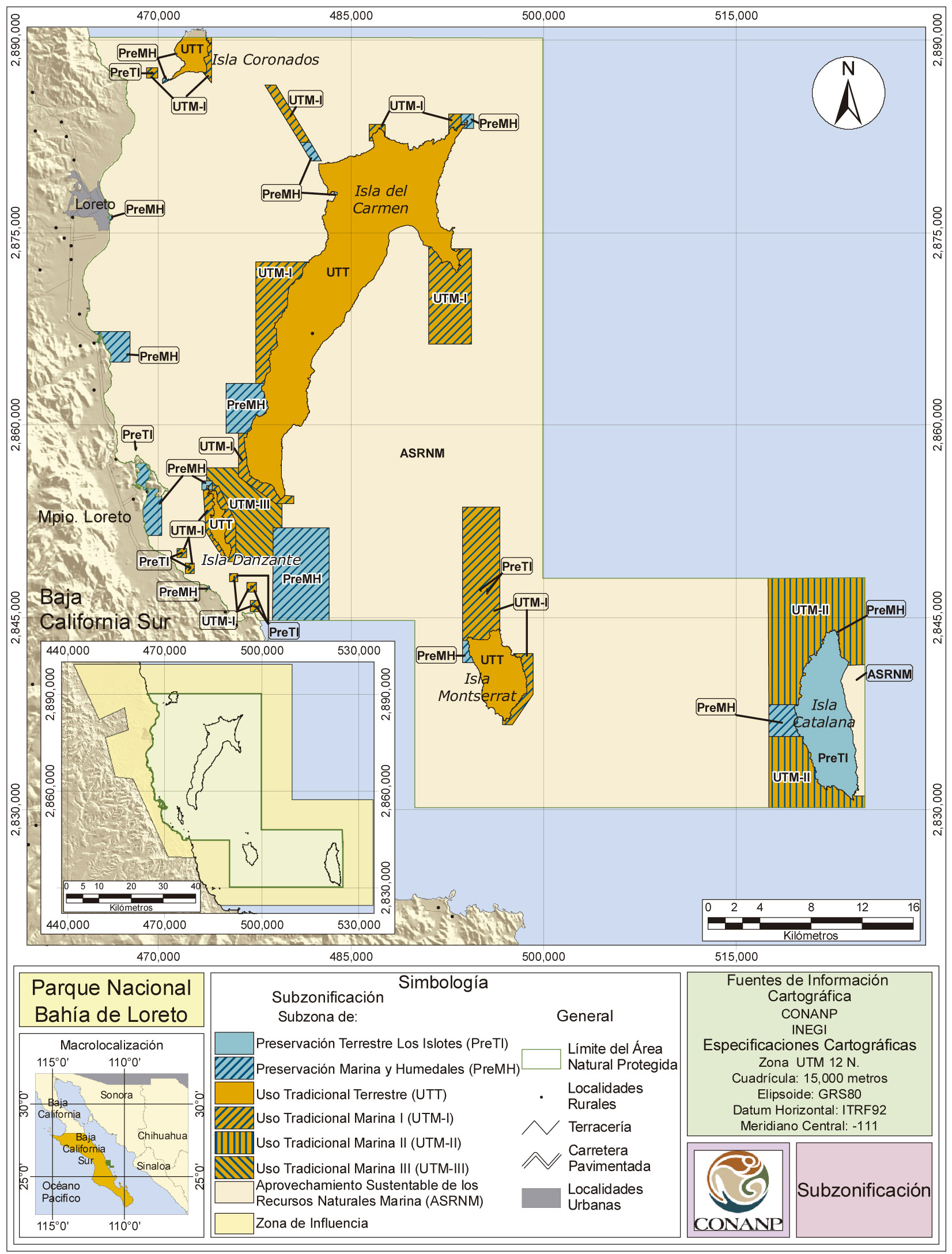 Mapa de Parque Nacional Bahía de Loreto