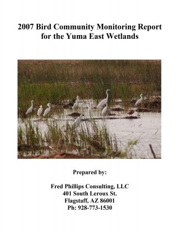 2007 Bird Community Monitoring Report for the Yuma East Wetlands