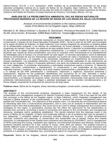 Análisis de la problemática ambiental en las Áreas Naturales Protegidas Marinas Protegidas en la Región de Bahía de los Ángeles, Baja California  