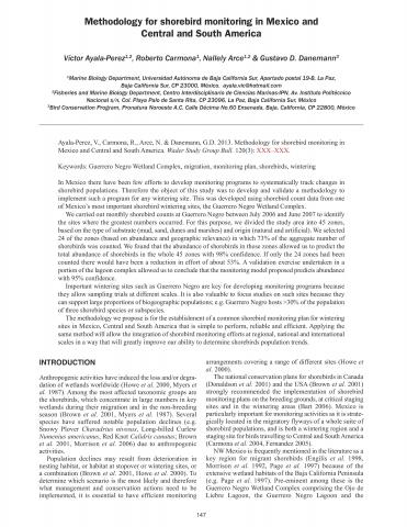 Methodology for shorebird monitoring in Mexico and Central and South America