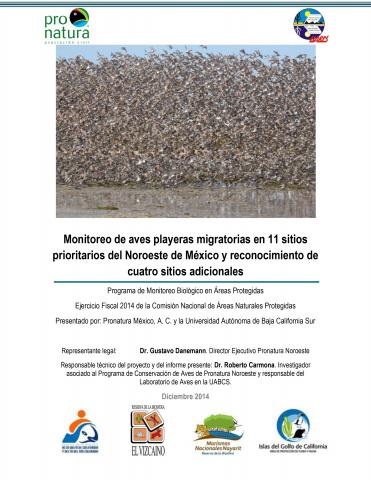 Monitoreo de aves playeras migratorias en 11 sitios prioritarios del Noroeste de México y reconocimiento de cuatro sitios adicionales