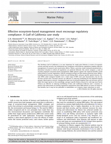 Portada del artículo Effective ecosystem-based management must encourage regulatory compliance: A Gulf of California case study 